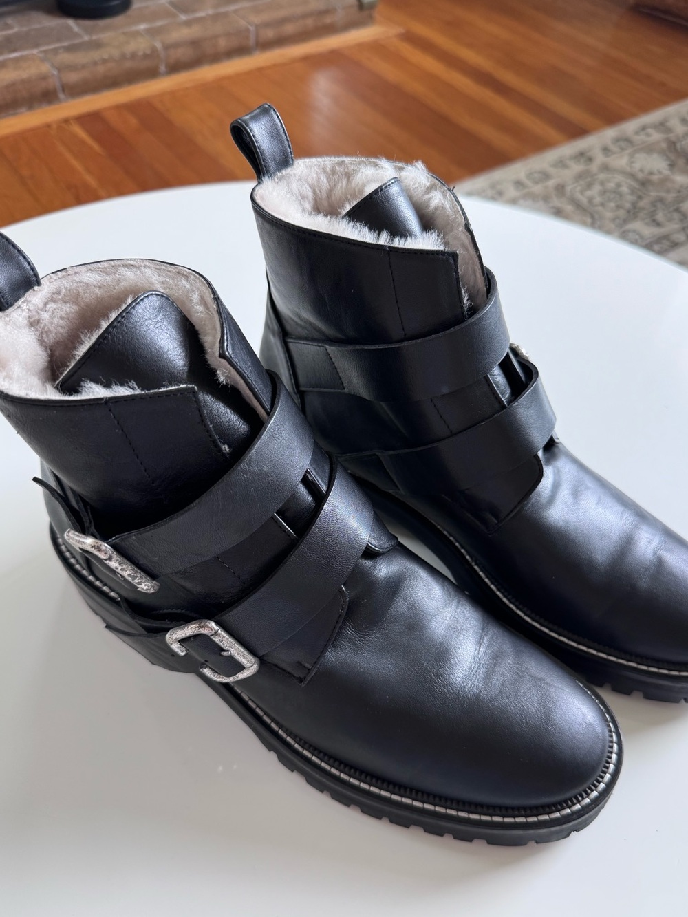 Freda Salvador Moto Boots with Shearling Inside 🖤